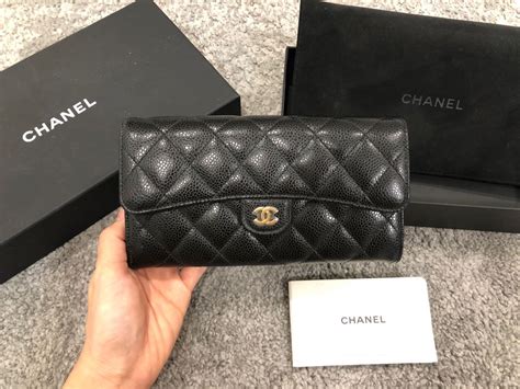 chanel wallets black and white|chanel long flap wallet.